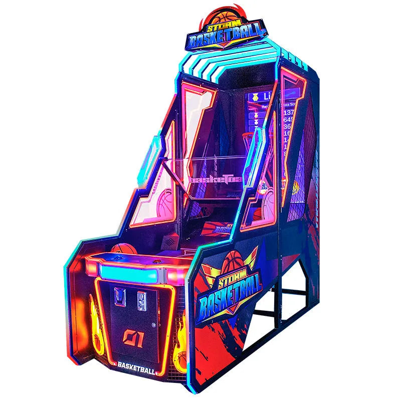 Storm Basketball™ Digital Screen Shooting Arcade with Multi-Color Neon Lights