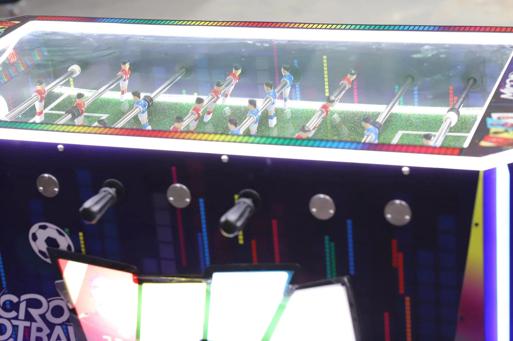 Limited Edition World Cup Foosball™ Pro Arena Table with Soccer Ball Elevator Center, Digital Score Boards, and LED Neon Cabinet Lights
