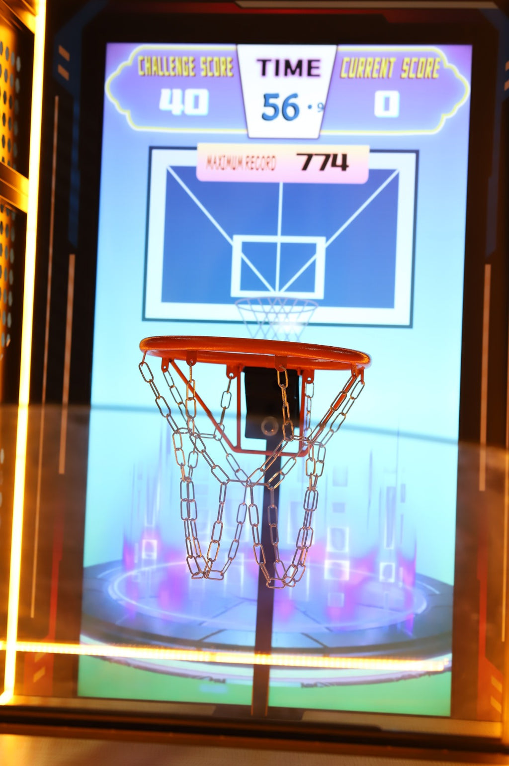 Super Hoops™ Basketball Arcade with Digital Back Board and Neon Lights