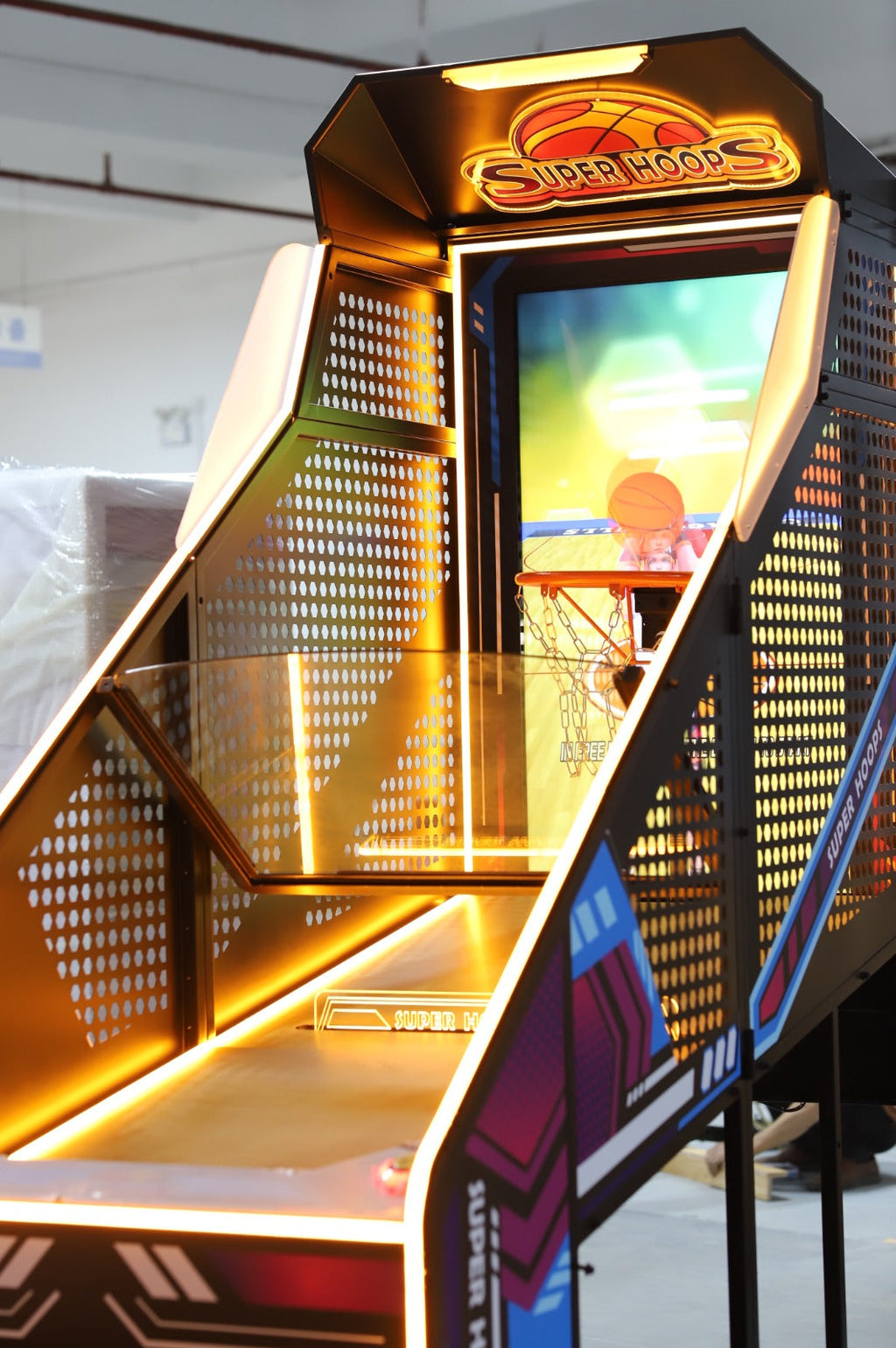 Super Hoops™ Basketball Arcade with Digital Back Board and Neon Lights