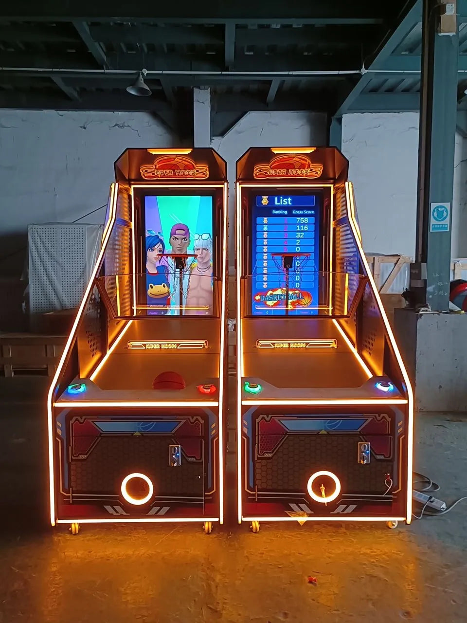 Super Hoops™ Basketball Arcade with Digital Back Board and Neon Lights