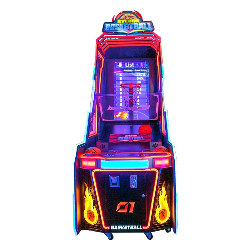 Storm Basketball™ Digital Screen Shooting Arcade with Multi-Color Neon Lights