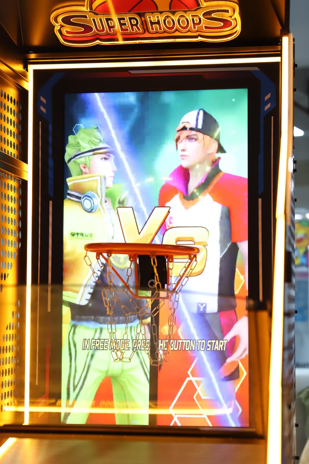 Super Hoops™ Basketball Arcade with Digital Back Board and Neon Lights