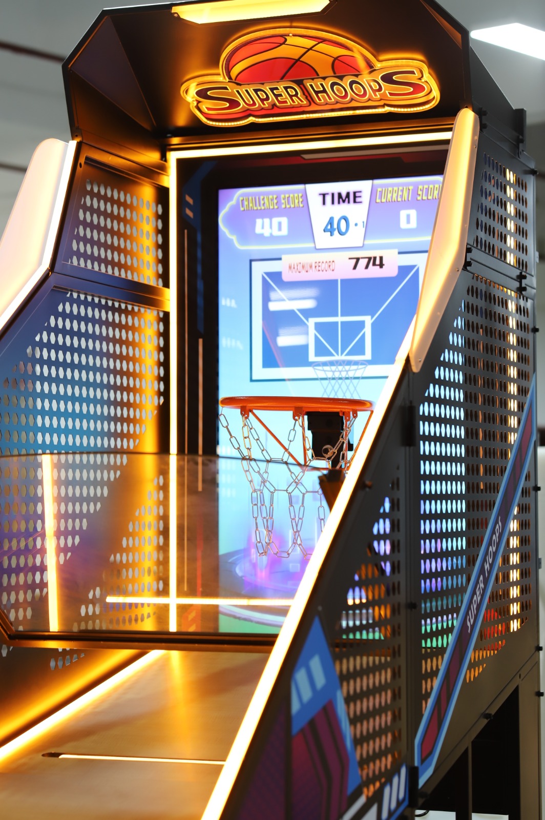 Super Hoops™ Basketball Arcade with Digital Back Board and Neon Lights