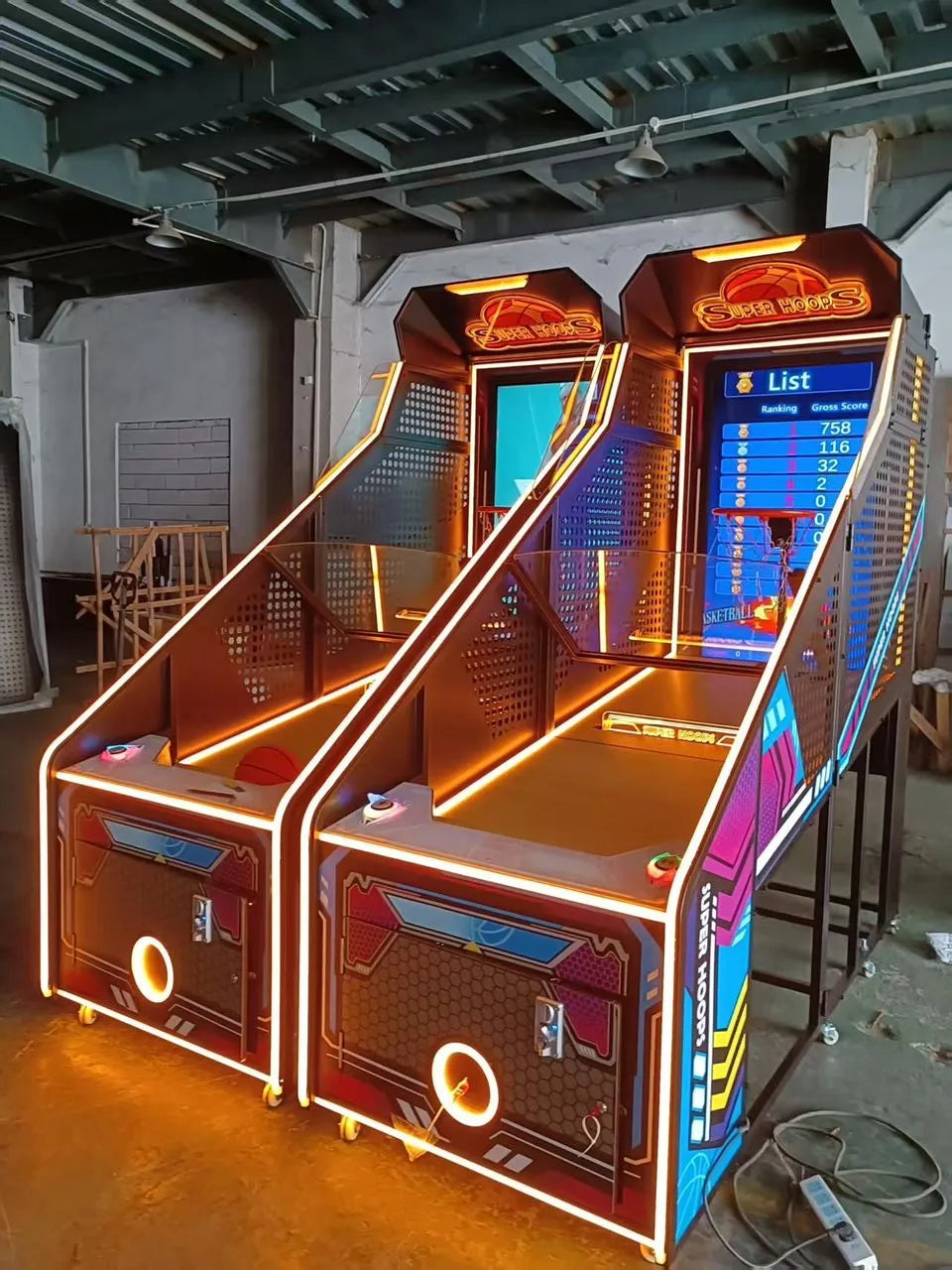 Super Hoops™ Basketball Arcade with Digital Back Board and Neon Lights