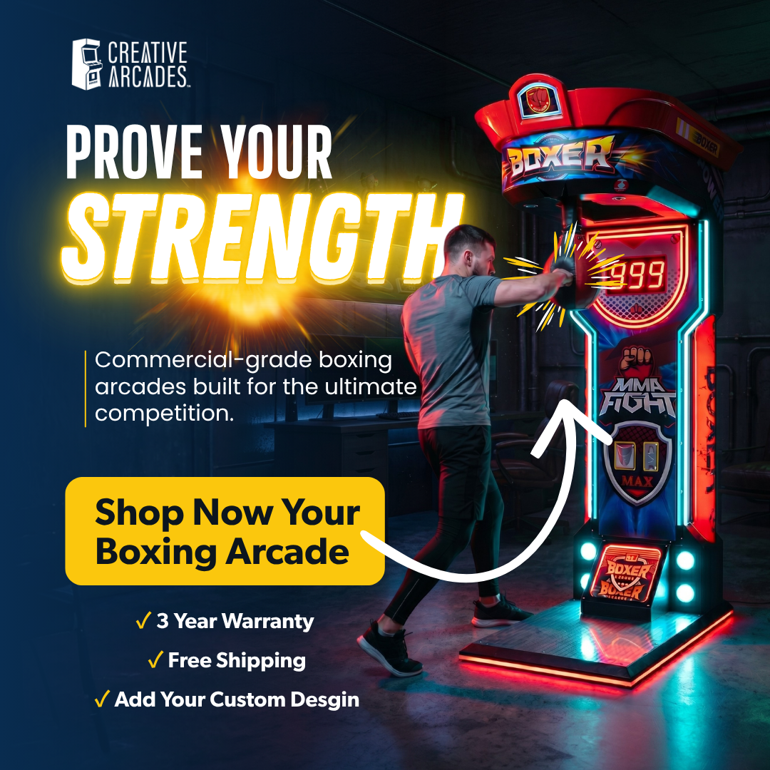 MMA Fight Boxer - Heavy Hit Arena | Boxing Arcade Machine with Neon Lights