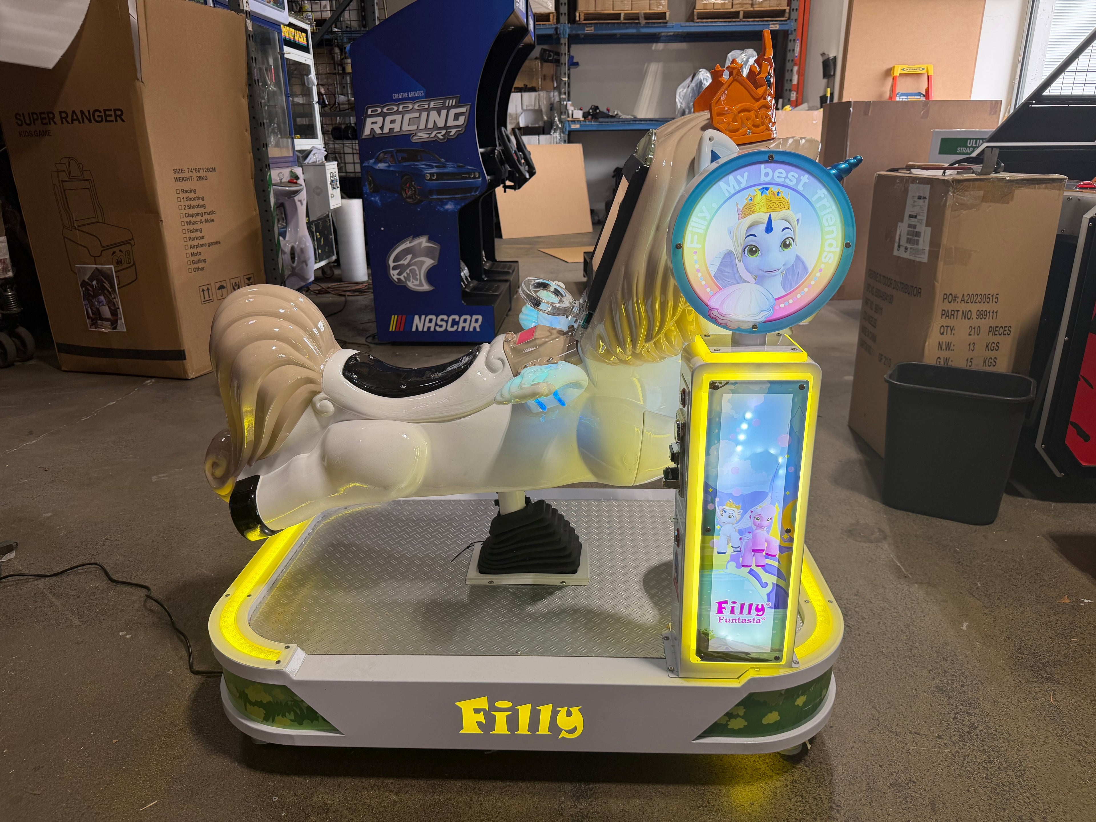 Unicorn Rocker™ Kid-Friendly Movie Screen w/ Neon Lights