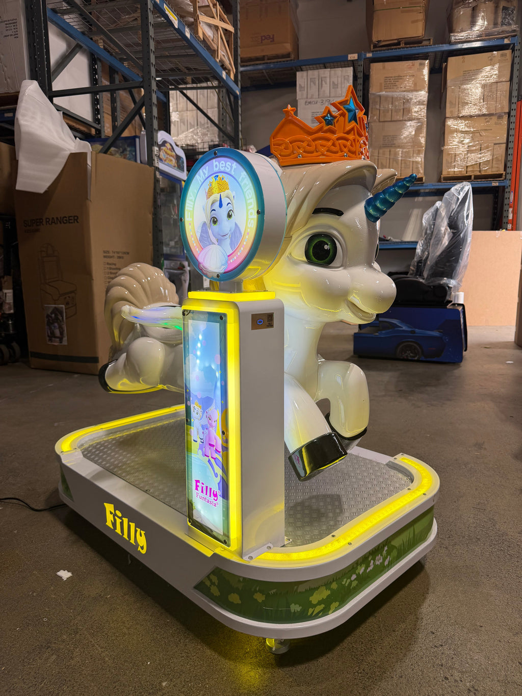 Unicorn Rocker™ Kid-Friendly Movie Screen w/ Neon Lights