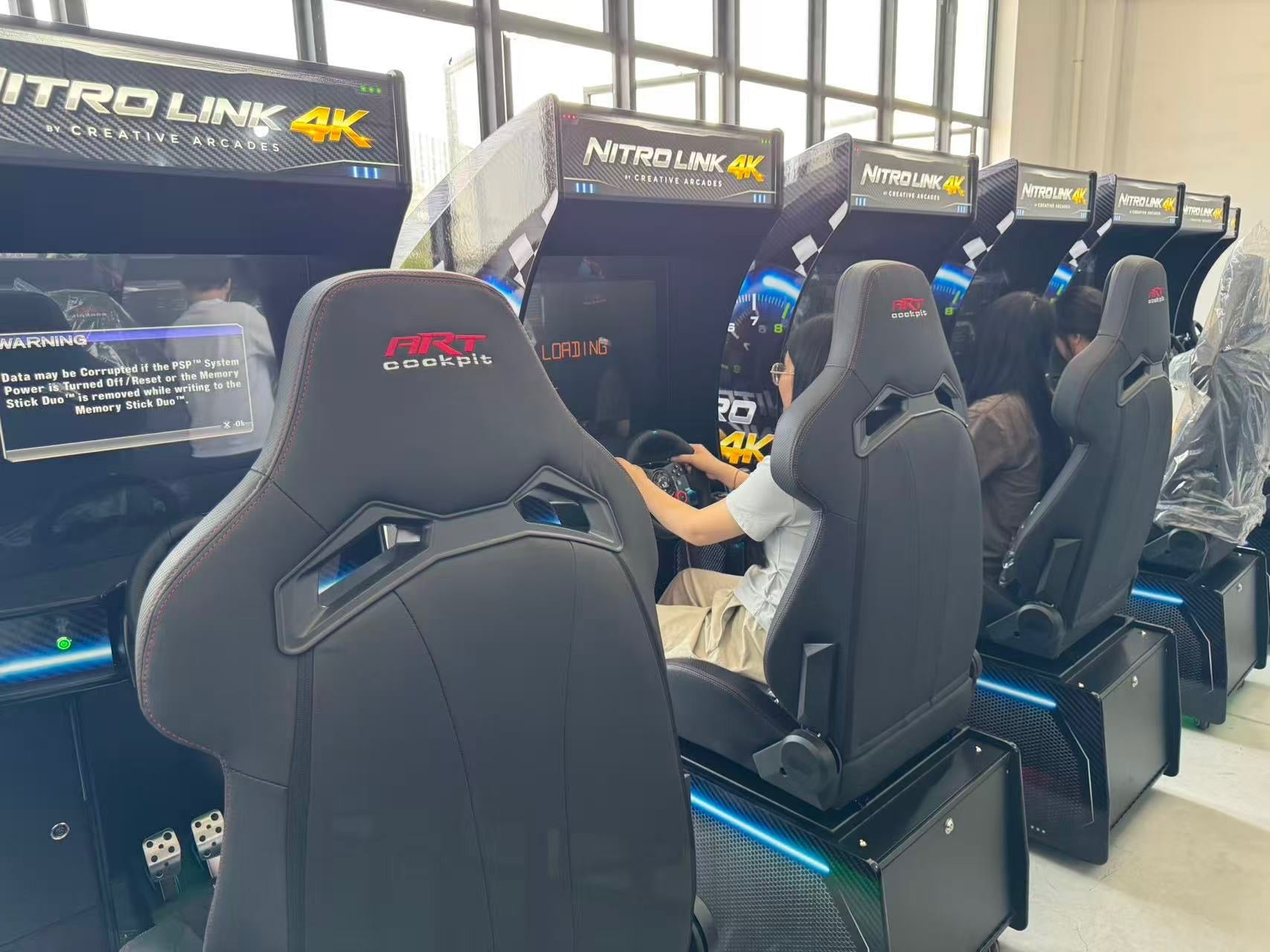NEW Nitro Link 4K Racing Simulator Arcade Machine with Neon Cabinet Lights and 236 Games