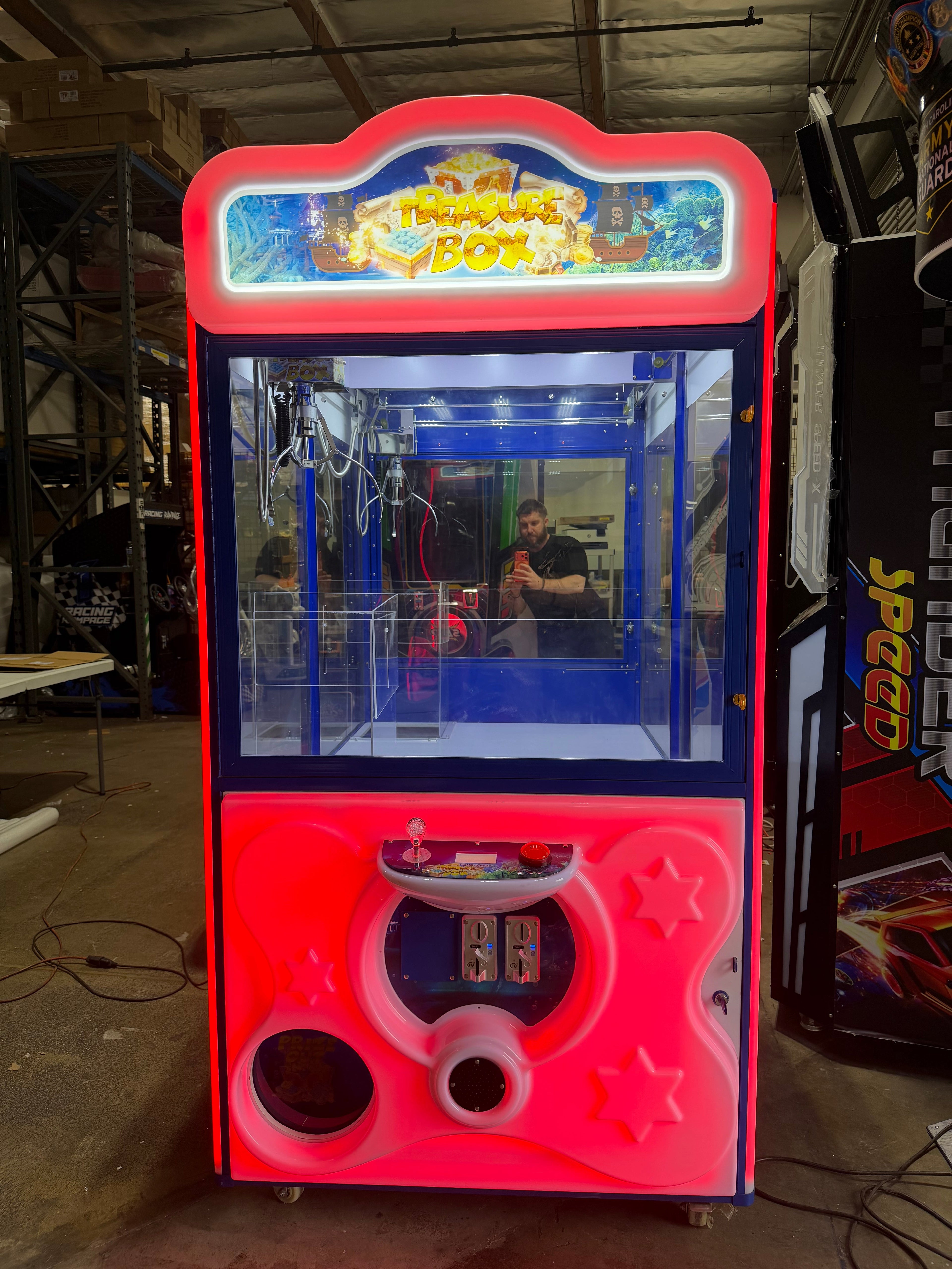 Treasure Box™ 41" Claw Machine w/ LED Cabinet Lights in all RGB Colors USED