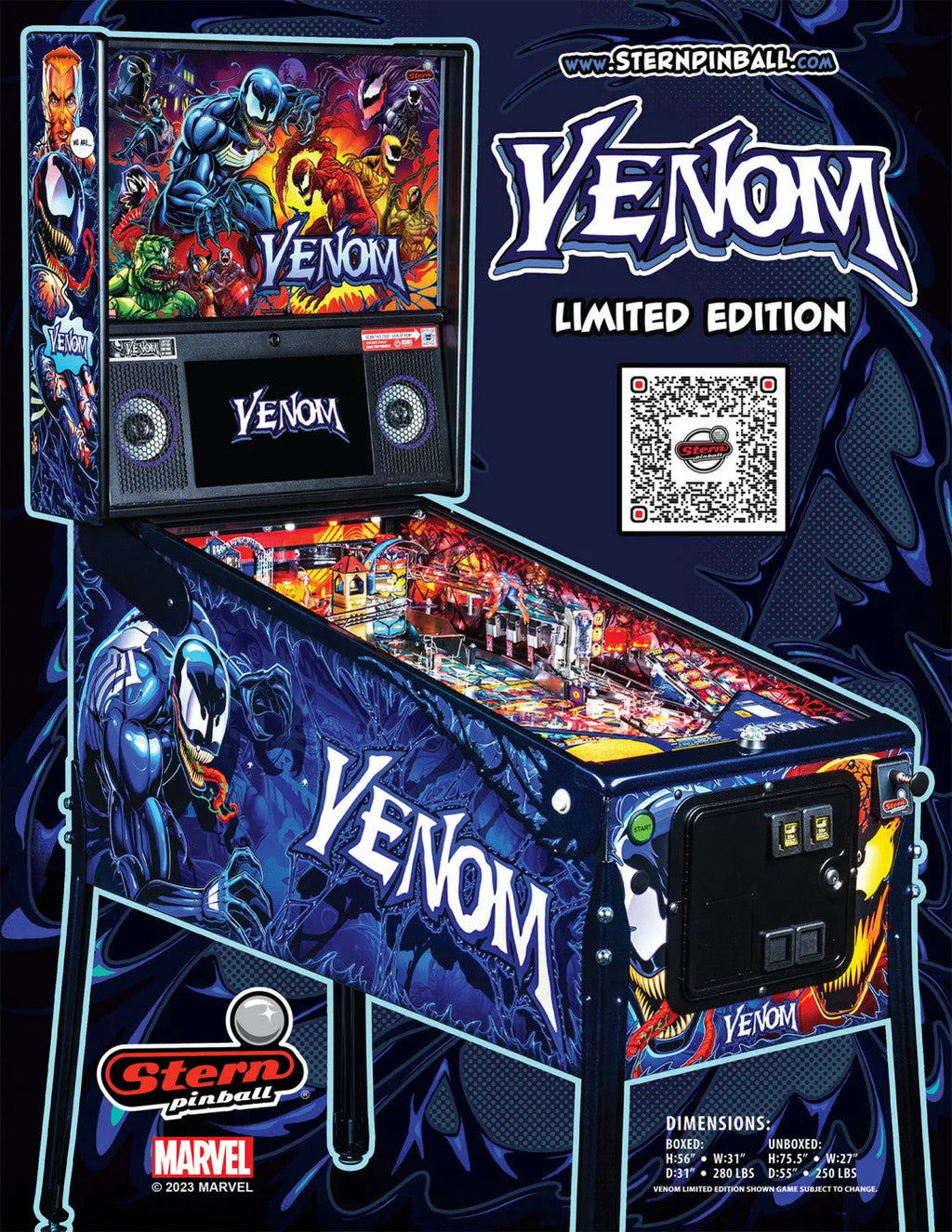 Limited Edition Venom Pinball Machine by Stern Pinball